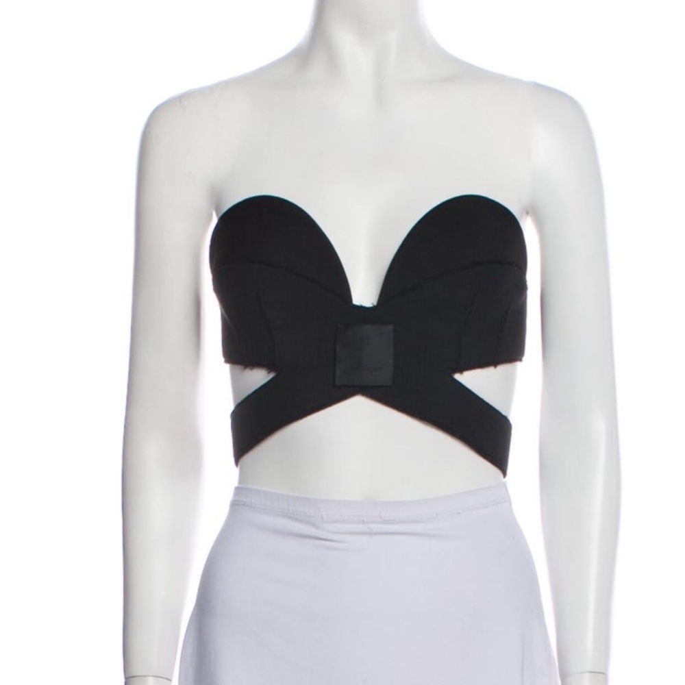 Black Strapless Crop Top